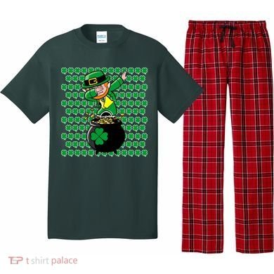 Irish Dabbing Leprechaun Shamrocks Funny Dab St. Patrick's Day Pajama Set
