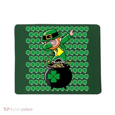Irish Dabbing Leprechaun Shamrocks Funny Dab St. Patrick's Day Mousepad