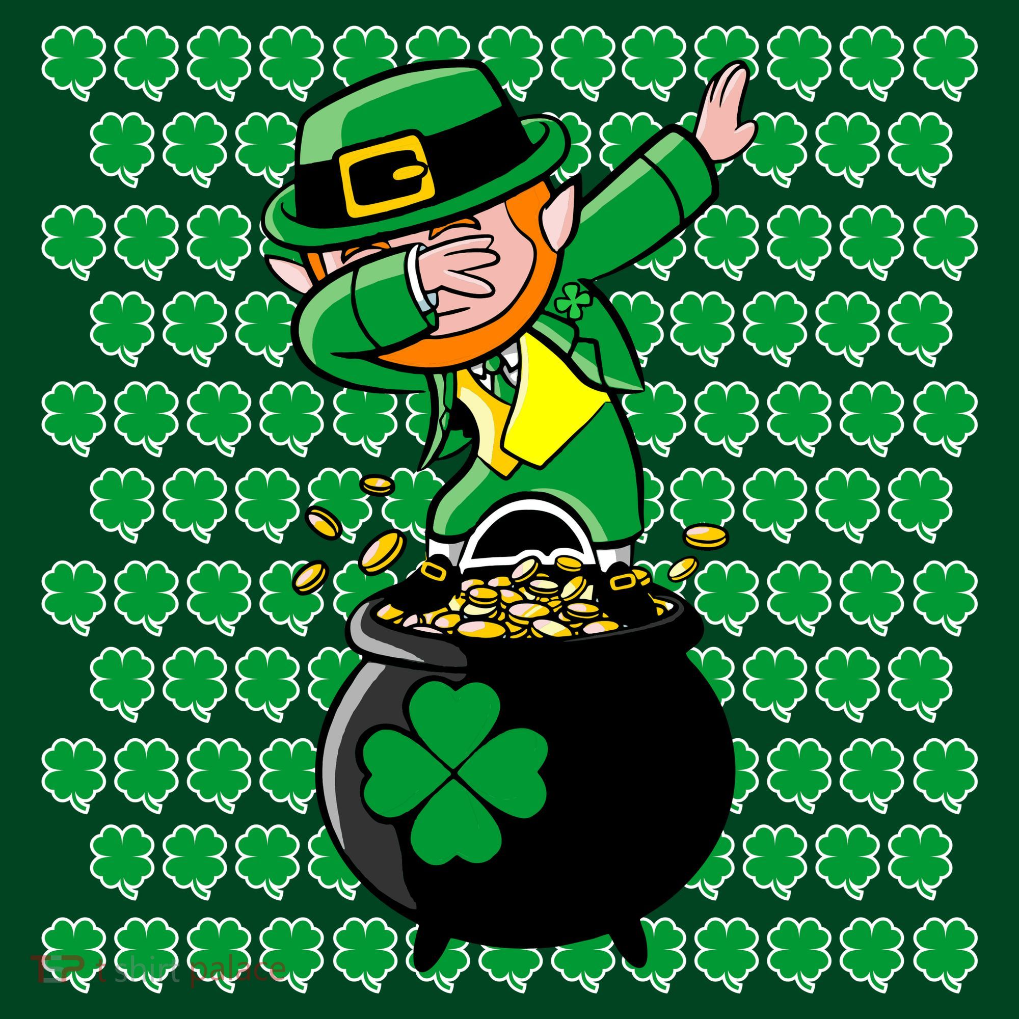 Irish Dabbing Leprechaun Shamrocks Funny Dab St. Patrick's Day Mousepad