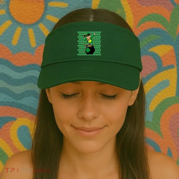 Irish Dabbing Leprechaun Shamrocks Funny Dab St. Patrick's Day Visor