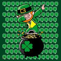 Irish Dabbing Leprechaun Shamrocks Funny Dab St. Patrick's Day Visor thumb 3