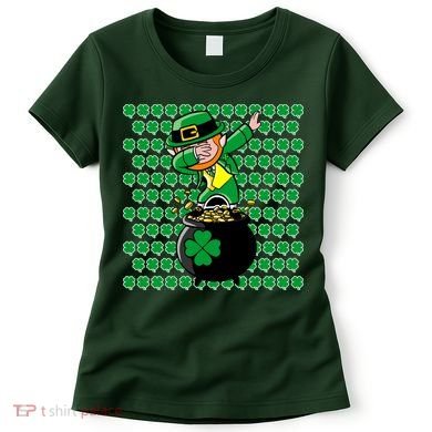 Irish Dabbing Leprechaun Shamrocks Funny Dab St. Patrick's Day Women's T-Shirt