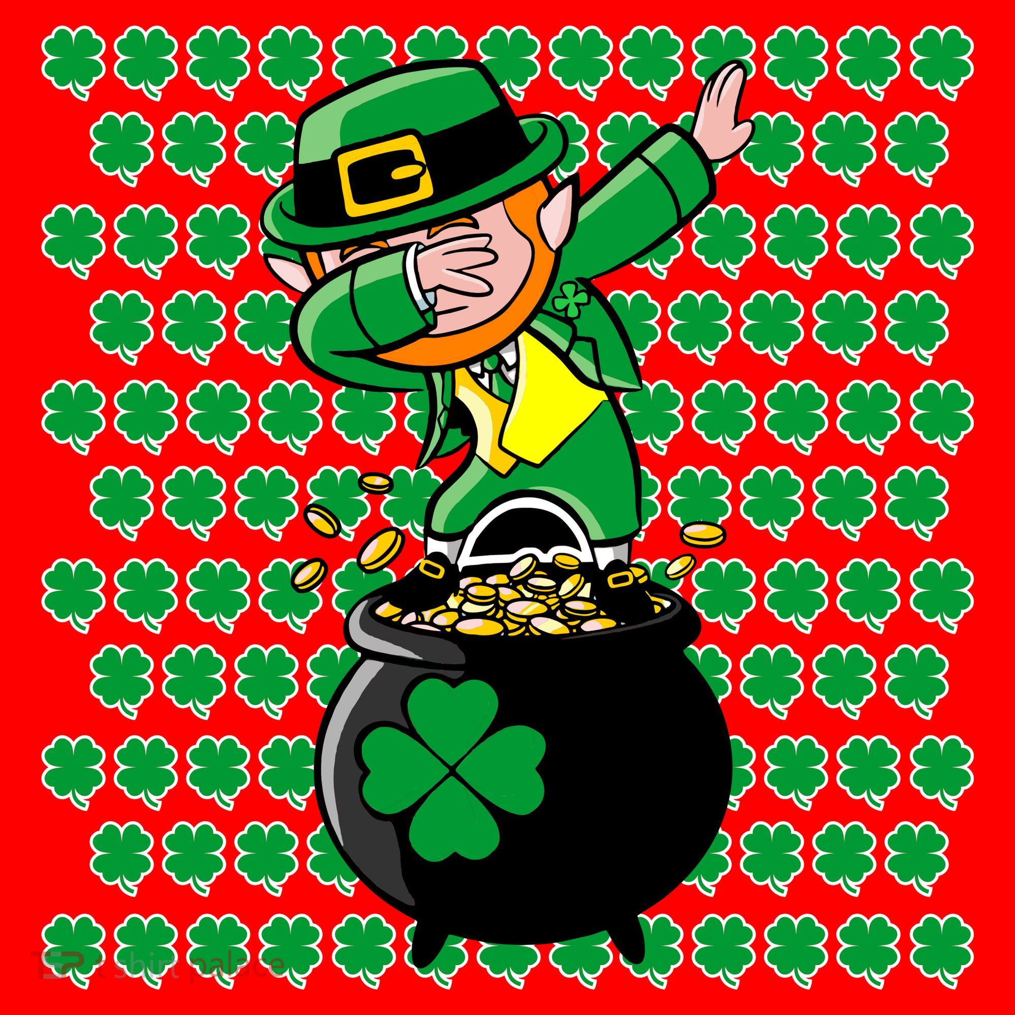 Irish Dabbing Leprechaun Shamrocks Funny Dab St. Patrick's Day Santa Hat