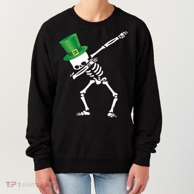 Irish Dabbing Skeleton St. Patrick's Day Women's Sweatshirt