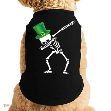 Irish Dabbing Skeleton St. Patrick's Day Doggie Tank
