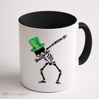 Irish Dabbing Skeleton St. Patrick's Day Coffee Mug thumb 1