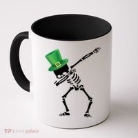 Irish Dabbing Skeleton St. Patrick's Day Coffee Mug thumb 0