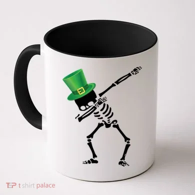 Irish Dabbing Skeleton St. Patrick's Day Coffee Mug