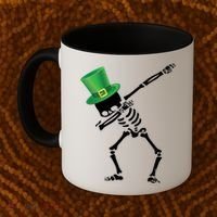 Irish Dabbing Skeleton St. Patrick's Day Coffee Mug thumb 2