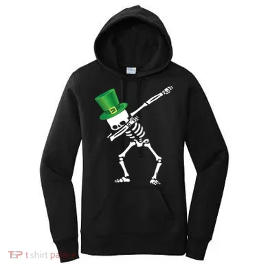Irish Dabbing Skeleton St. Patrick's Day Women's Hoodie