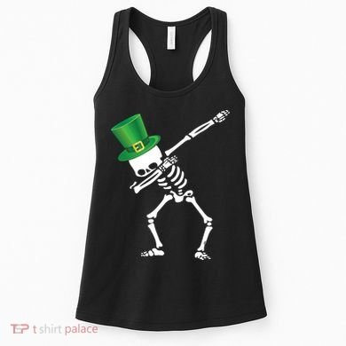 Irish Dabbing Skeleton St. Patrick's Day Women's Tank Top