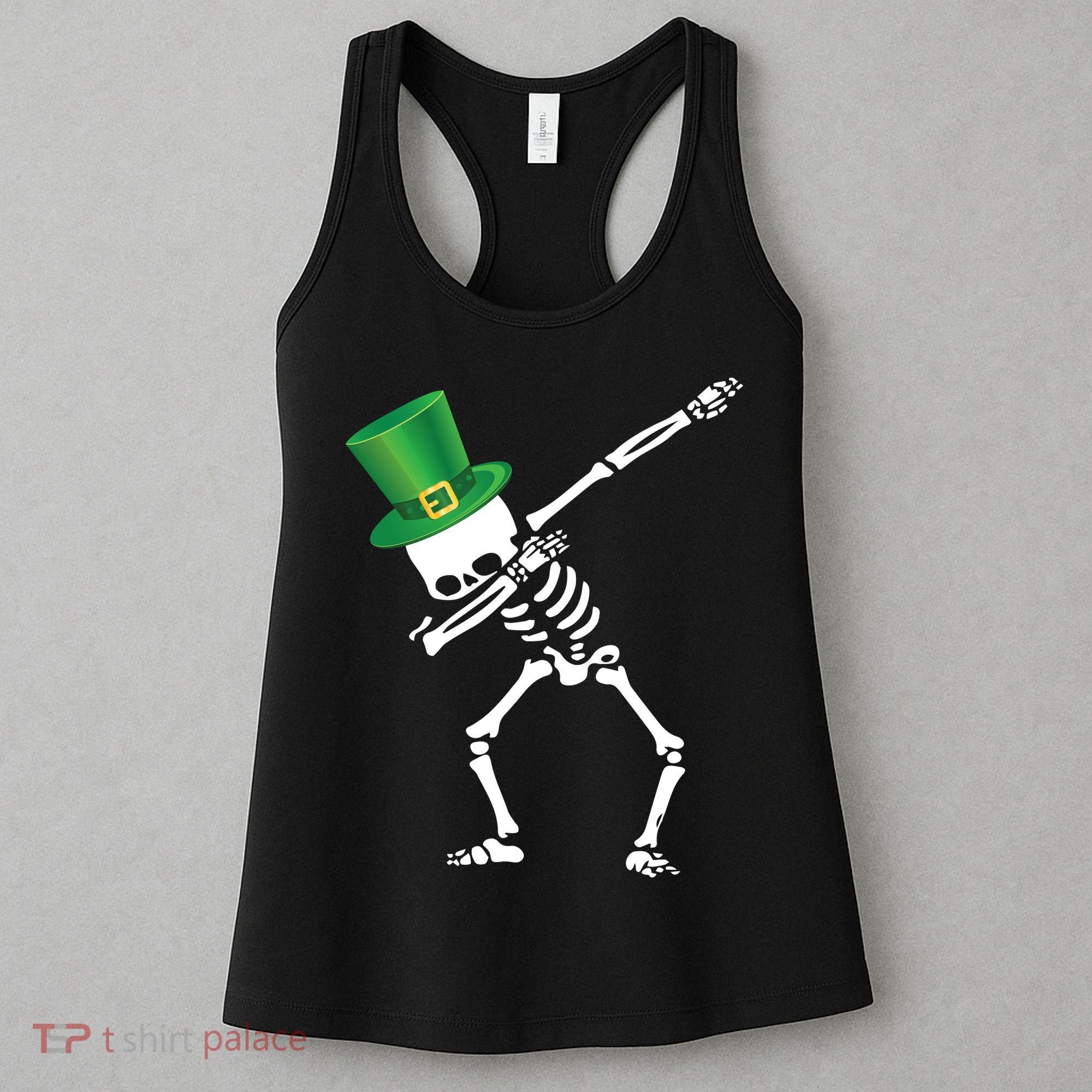 Irish Dabbing Skeleton St. Patrick's Day Women's Tank Top