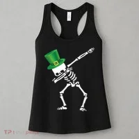 Irish Dabbing Skeleton St. Patrick's Day Women's Tank Top thumb 3