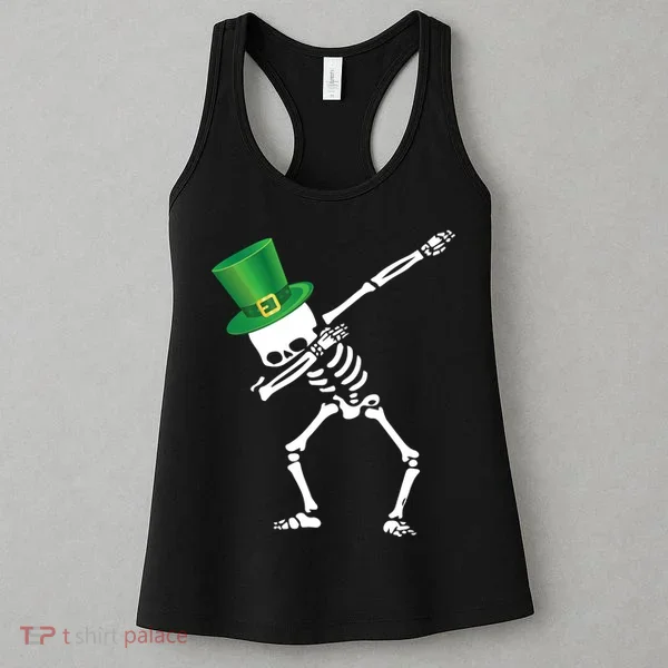 Irish Dabbing Skeleton St. Patrick's Day Women's Tank Top