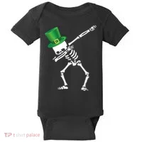 Irish Dabbing Skeleton St. Patrick's Day Baby Bodysuit thumb 0