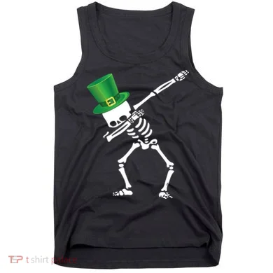 Irish Dabbing Skeleton St. Patrick's Day Tank Top