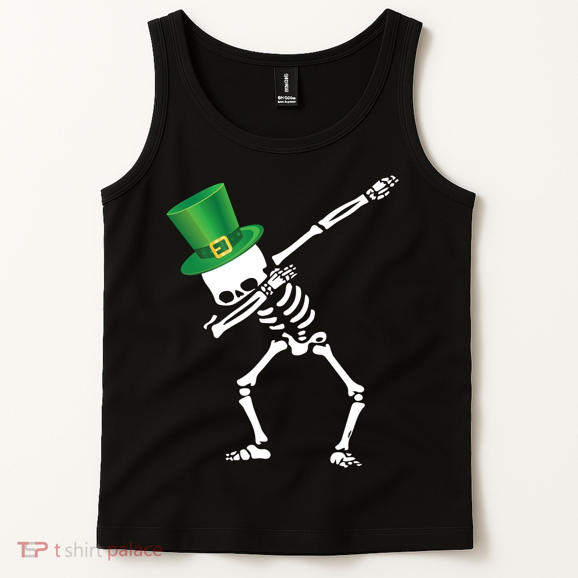 Irish Dabbing Skeleton St. Patrick's Day Tank Top