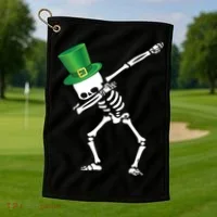 Irish Dabbing Skeleton St. Patrick's Day Golf Towel thumb 1