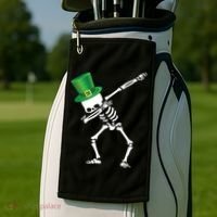 Irish Dabbing Skeleton St. Patrick's Day Golf Towel thumb 2