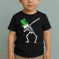 Irish Dabbing Skeleton St. Patrick's Day Toddler T-Shirt thumb 2