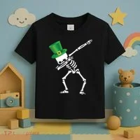 Irish Dabbing Skeleton St. Patrick's Day Toddler T-Shirt thumb 3