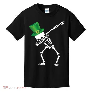 Irish Dabbing Skeleton St. Patrick's Day Kids T-Shirt
