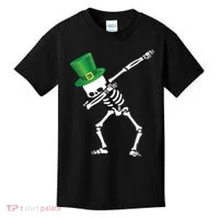 Irish Dabbing Skeleton St. Patrick's Day Kids T-Shirt thumb 0