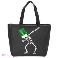 Irish Dabbing Skeleton St. Patrick's Day Tote Bag thumb 0