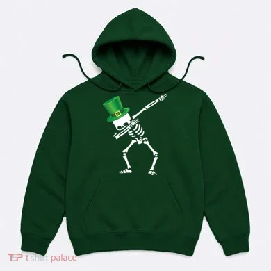 Irish Dabbing Skeleton St. Patrick's Day Hoodie
