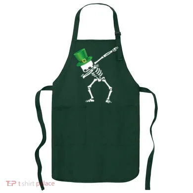 Irish Dabbing Skeleton St. Patrick's Day Apron