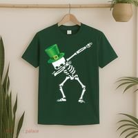 Irish Dabbing Skeleton St. Patrick's Day T-Shirt thumb 2