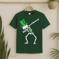 Irish Dabbing Skeleton St. Patrick's Day T-Shirt thumb 2