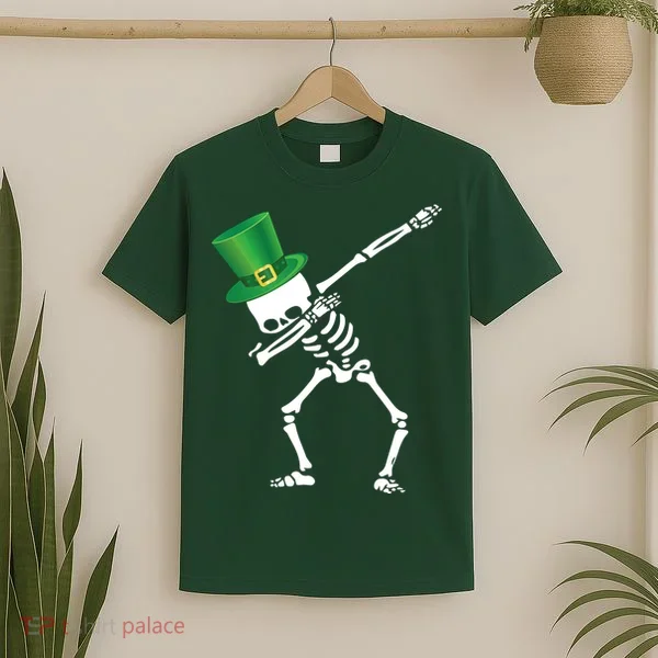 Irish Dabbing Skeleton St. Patrick's Day T-Shirt