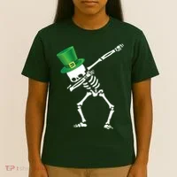 Irish Dabbing Skeleton St. Patrick's Day T-Shirt thumb 4