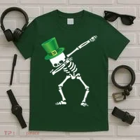Irish Dabbing Skeleton St. Patrick's Day T-Shirt thumb 5