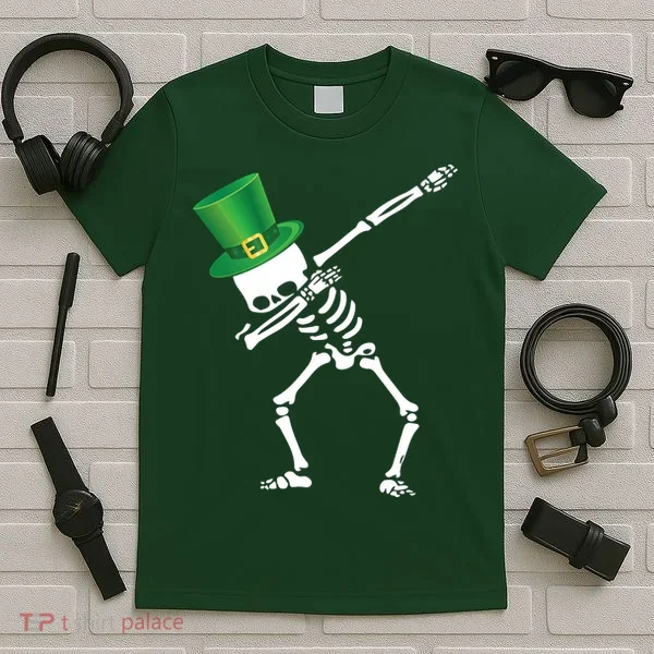 Irish Dabbing Skeleton St. Patrick's Day T-Shirt
