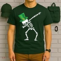 Irish Dabbing Skeleton St. Patrick's Day T-Shirt thumb 6