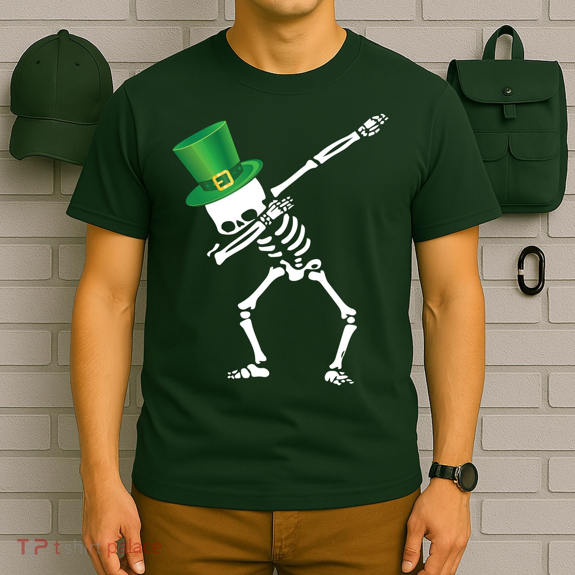 Irish Dabbing Skeleton St. Patrick's Day T-Shirt