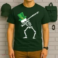 Irish Dabbing Skeleton St. Patrick's Day T-Shirt thumb 6