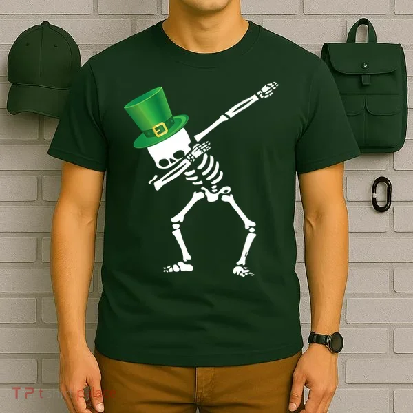 Irish Dabbing Skeleton St. Patrick's Day T-Shirt