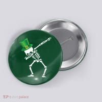 Irish Dabbing Skeleton St. Patrick's Day Button thumb 0