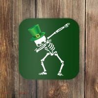 Irish Dabbing Skeleton St. Patrick's Day Coaster thumb 0