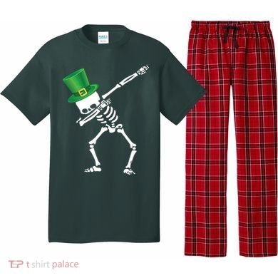 Irish Dabbing Skeleton St. Patrick's Day Pajama Set