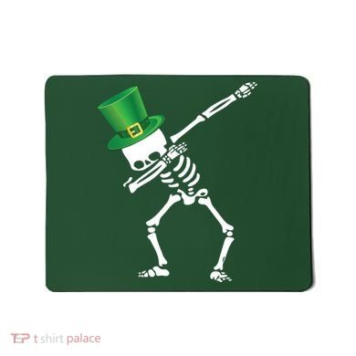 Irish Dabbing Skeleton St. Patrick's Day Mousepad