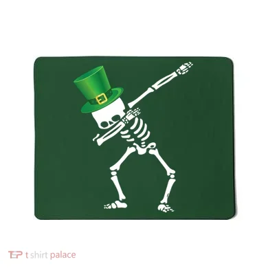 Irish Dabbing Skeleton St. Patrick's Day Mousepad