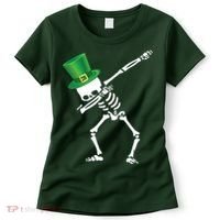 Irish Dabbing Skeleton St. Patrick's Day Women's T-Shirt thumb 0