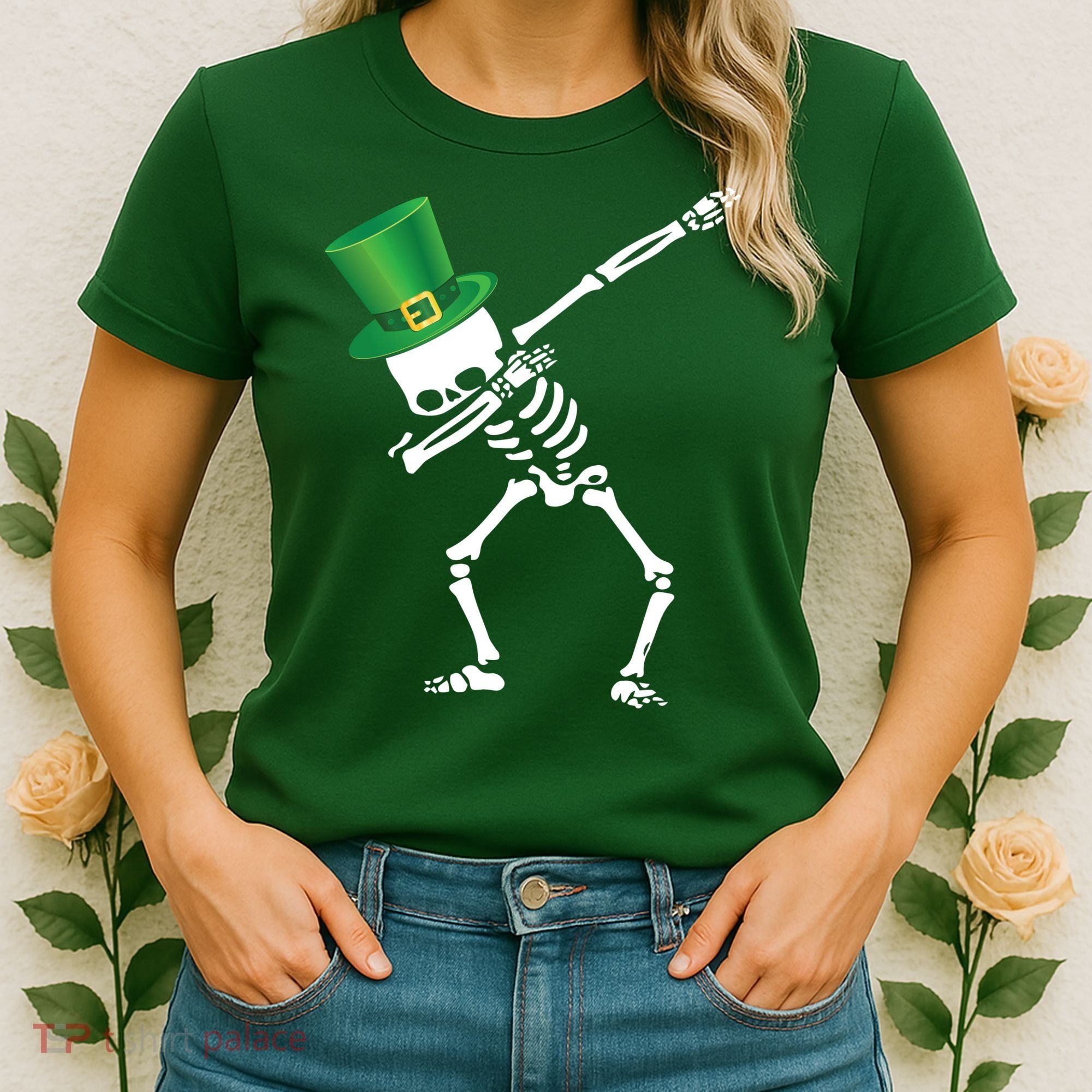 Irish Dabbing Skeleton St. Patrick's Day Women's T-Shirt