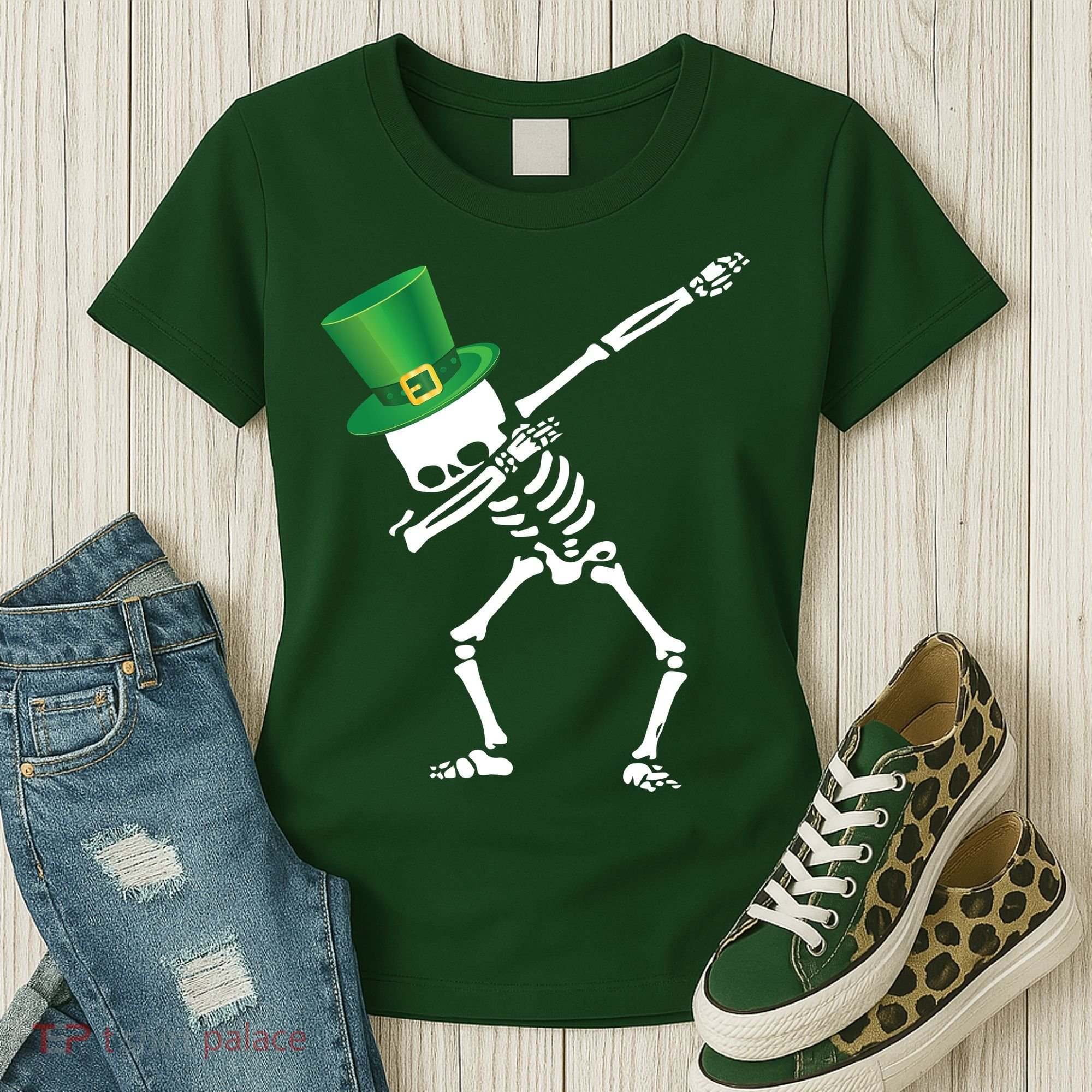 Irish Dabbing Skeleton St. Patrick's Day Women's T-Shirt