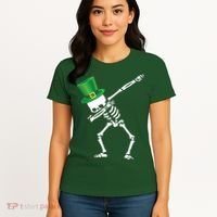 Irish Dabbing Skeleton St. Patrick's Day Women's T-Shirt thumb 4