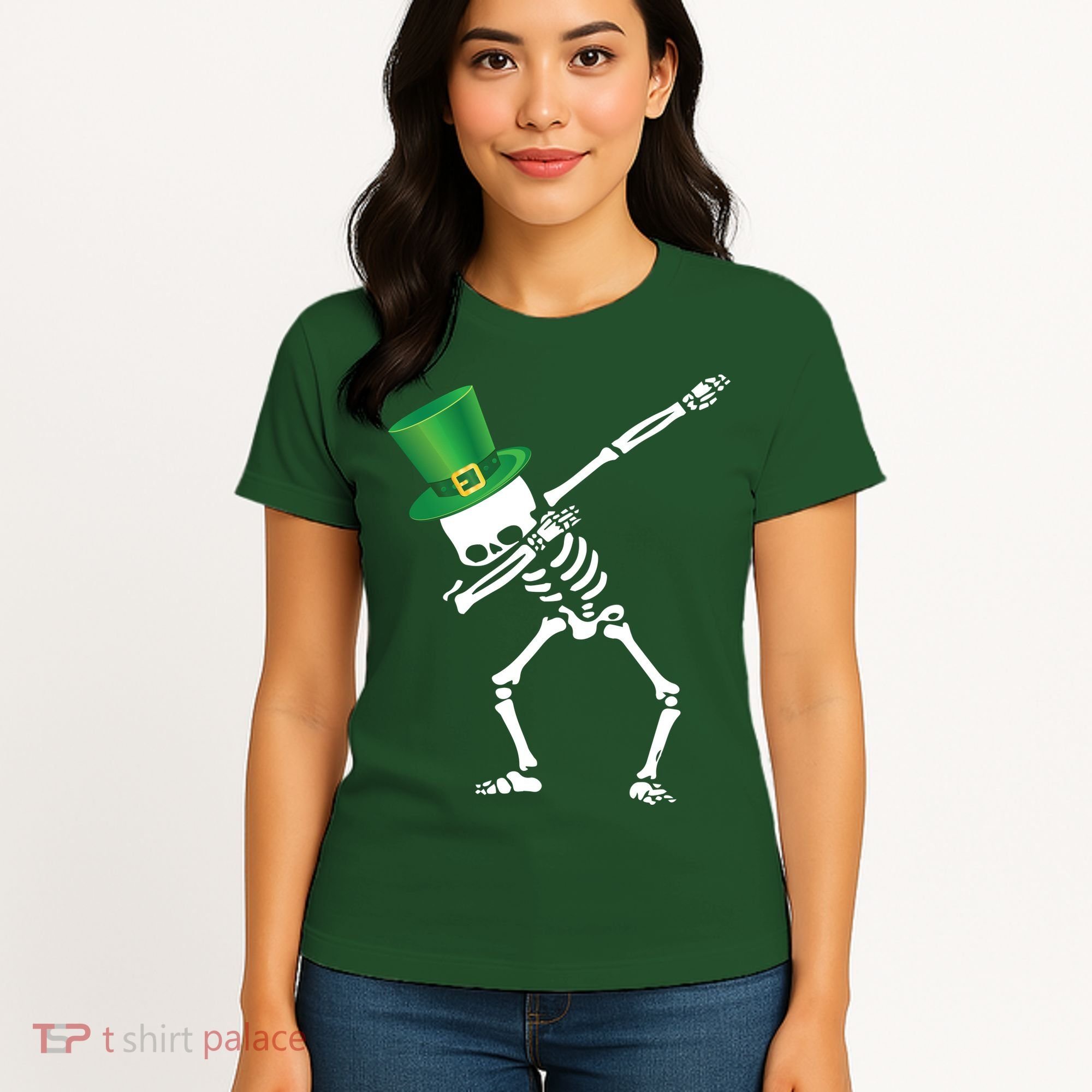 Irish Dabbing Skeleton St. Patrick's Day Women's T-Shirt